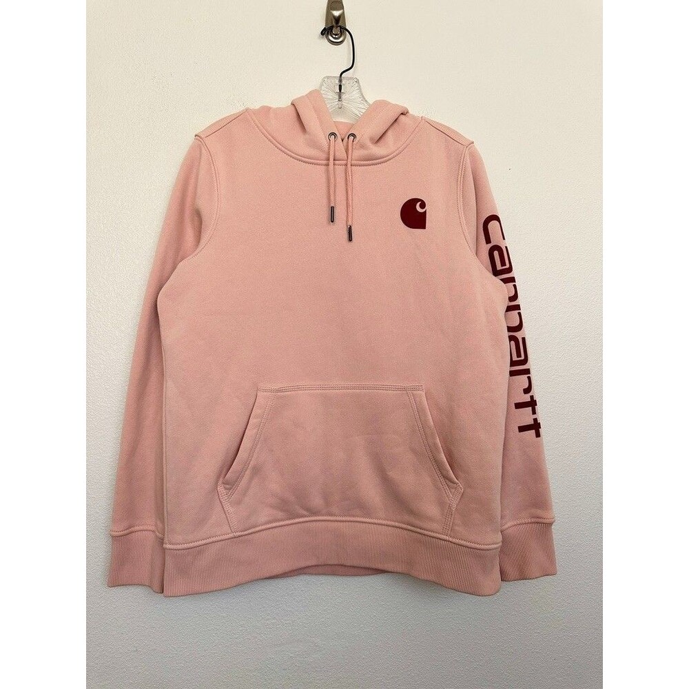 Carhartt Hoodie Mauve Light Pink Relaxed Pullover Sweatshirt Women Medium (8/10)